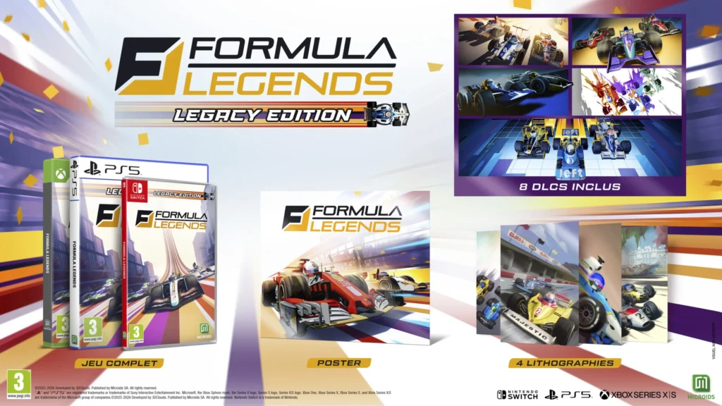 Formula Legends : La nouvelle édition Legacy désormais disponible sur PS5, Xbox Series et Nintendo Switch 2 Image du pack complet de l'édition legacy de Formula Legends