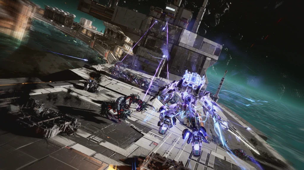 GUNDAM ROGUE ORBIT : le nouvel épisode Gundam dévoilé 3 Une capture d'écran du jeu GUNDAM ROGUE ORBIT, montrant un plan d'action contre des ennemis