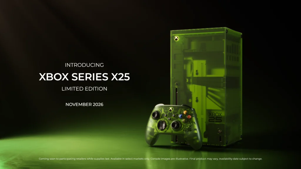 Xbox 25th Anniversary : La Console « Series X25 » Translucide et le Retour du Vert Légendaire pour les 25 Ans de la Marque 4 assets 2026 06 1780856587 XBOX Series X25 Limited Edition anniversary collection 1