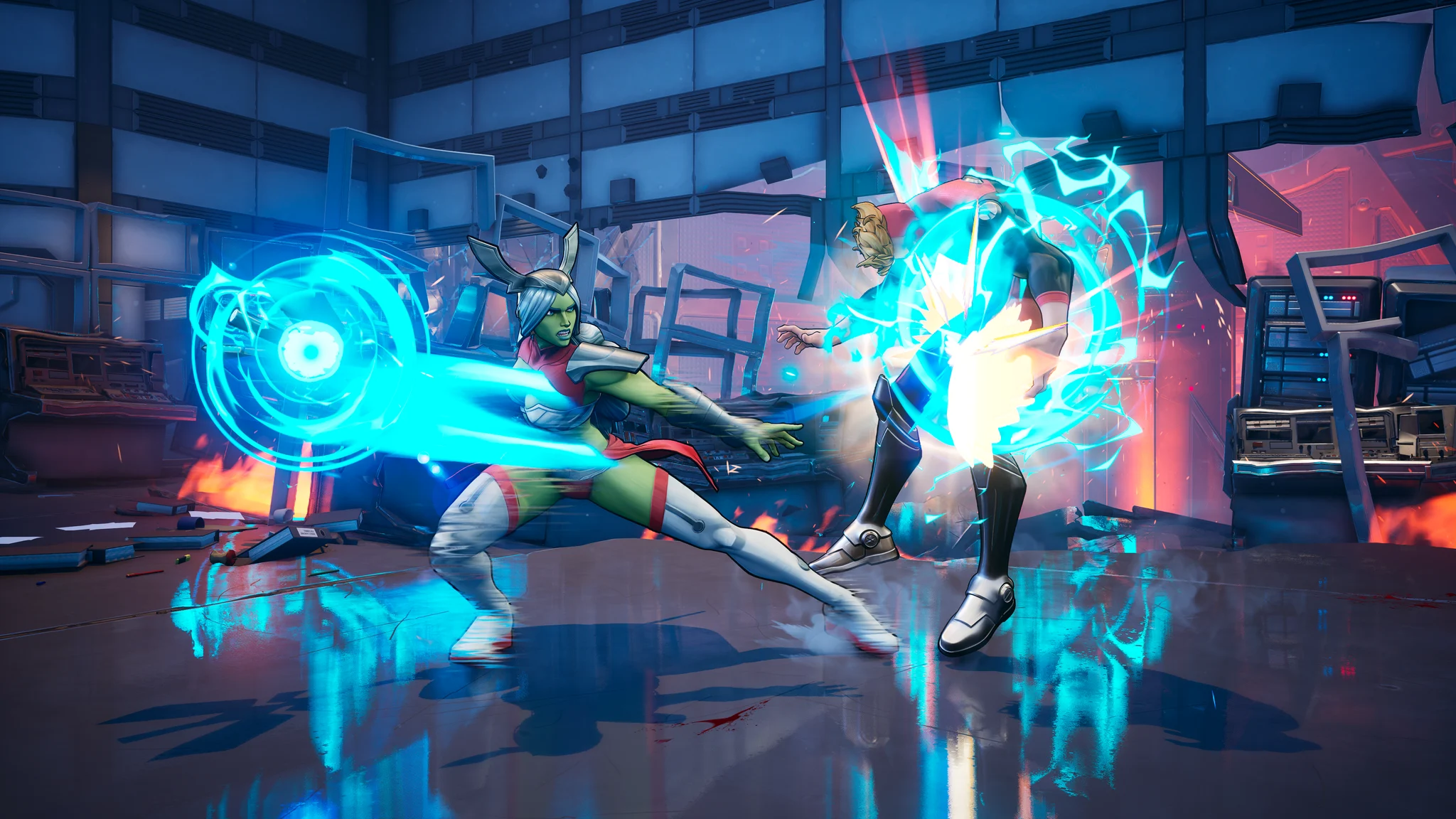 Invincible VS : Universa rejoindra l’aventure le 30 juin 2026 3 Capture d'écran du jeu Invincible VS. Universa est face à un ennemi dans l'une des arènes du jeu. Elle électrise son ennemi avec une onde et s'apprête à lui asséner un second coup.