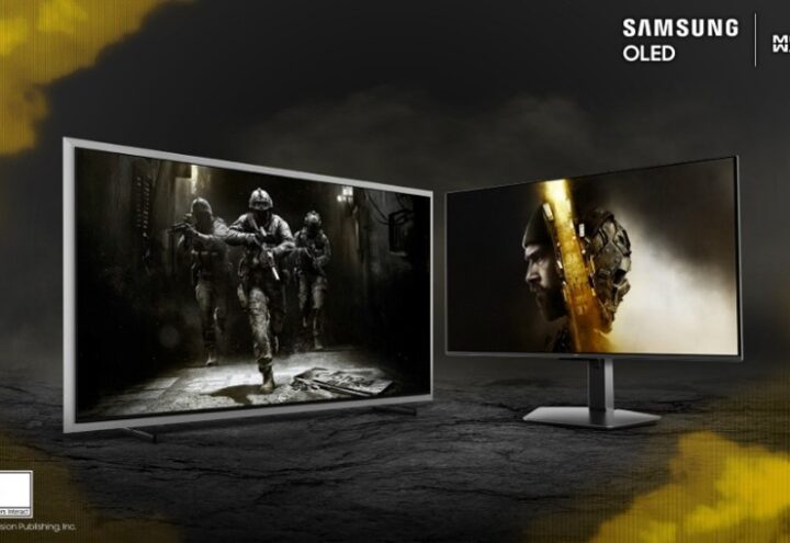 écrans Samsung Oled, mettant en avant des images de Call of Duty : Modern Warfare 4