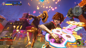 Kingdom Hearts IV : une date de sortie dévoilée 1 Capture d'écran du jeu Kingdom Hearts, mettant Sora, le personnage du jeu, dans le monde de Coco, le dessin animé de Disney et Pixar. Sora joue de la guitare avec l'un des personnages du film.